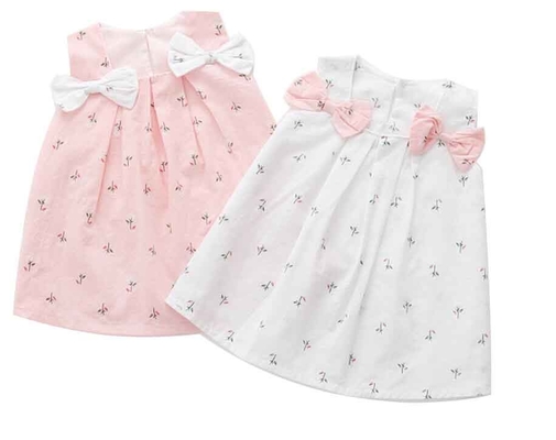 Floral Print Colorful Kids Summer Wear Dressessoft Comfortable For Baby Girl