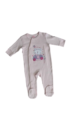 Embroidery Long Sleeve Cotton Baby Pajamas With Feet Comfortable Wearing Feel
