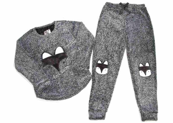 Knitted Fabric Ladies Pyjama Sets Long Sleeves And Trousers Breathable