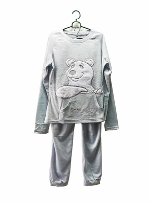 Winter 180G Micro Fleece Ladies Pyjama Sets Lovely Dog Pattern XS - XXL Size