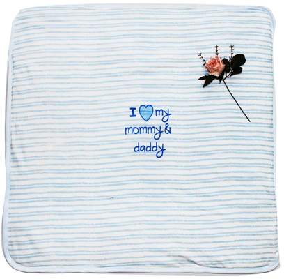 Eco Friendly Embroidered Baby Blankets Kids Garments With Fibre Padding