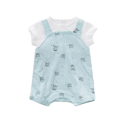 Comfortable Unisex Baby Wear Screen Printing 180G 100% Cotton Interlock