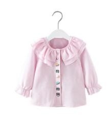 Pink Summer Infant Baby Clothes Breathable Solid Top With Ruffle
